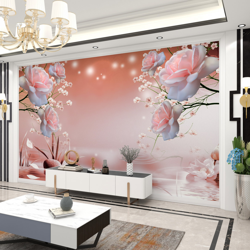 Fototapeta kwiaty kwitnące nad wodą