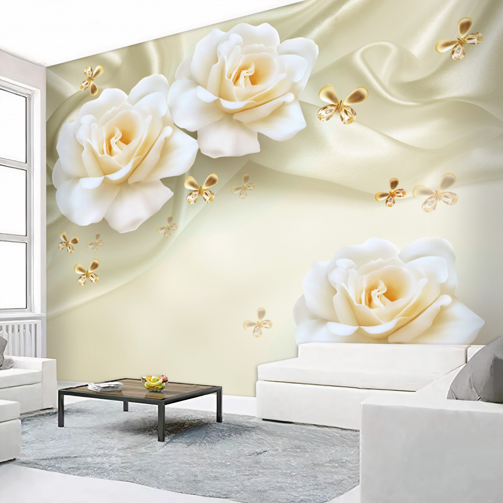 Fototapeta ciepłe jedwabne róże