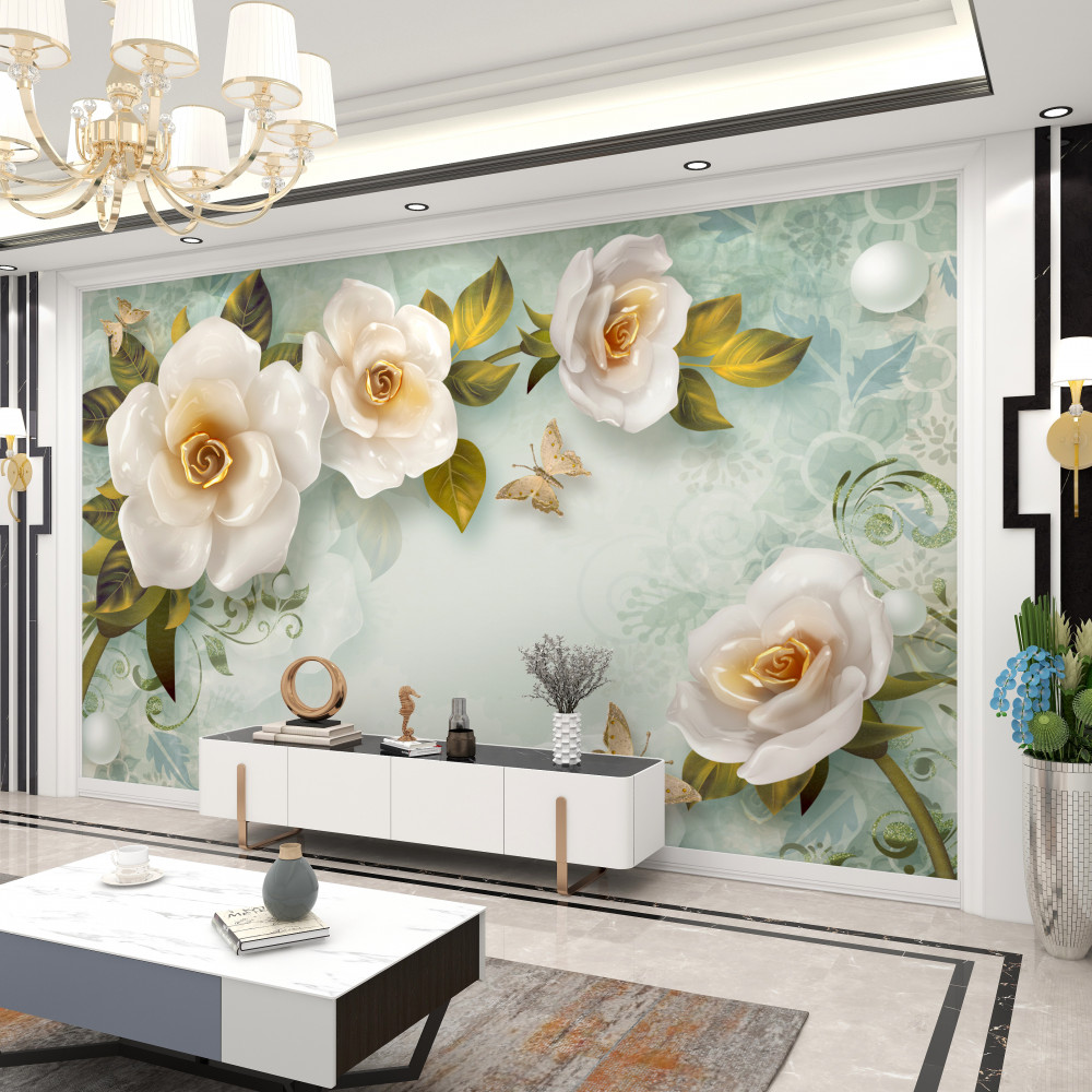 Fototapeta beżowe róże z lakieru