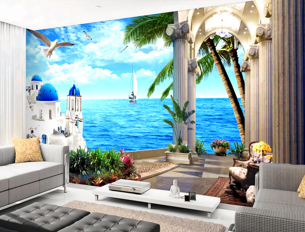 Fototapeta kolumnada w kierunku morza, Grecja