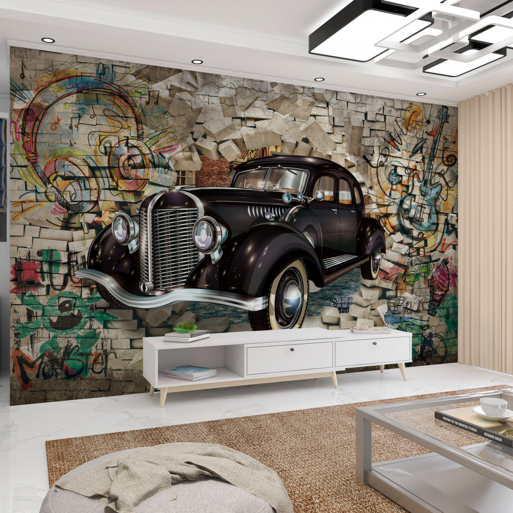 Fototapeta stary czarny samochód