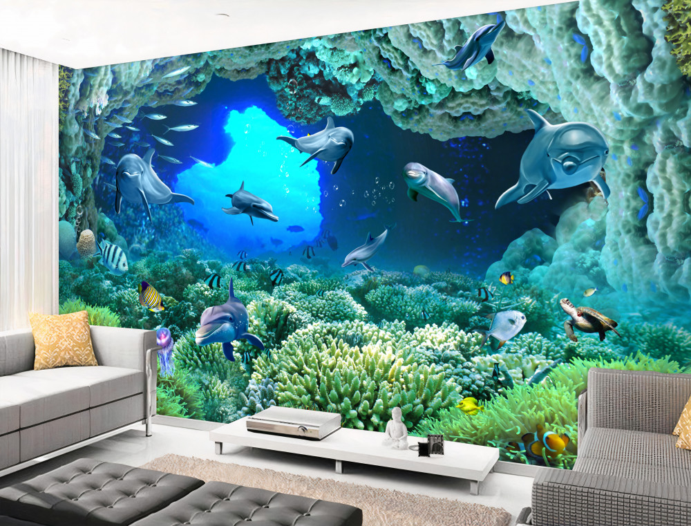 Fototapeta delfiny w podwodnej jaskini