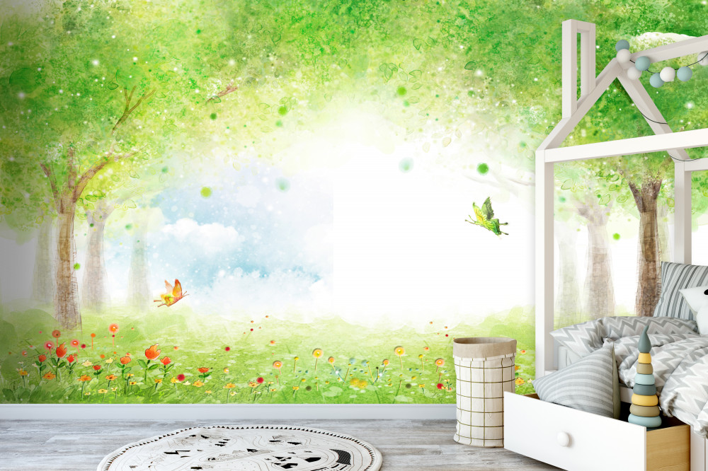 Fototapeta mgła w bajkowym lesie