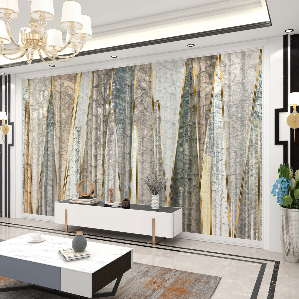 Fototapeta sosny w abstrakcyjnych kształtach