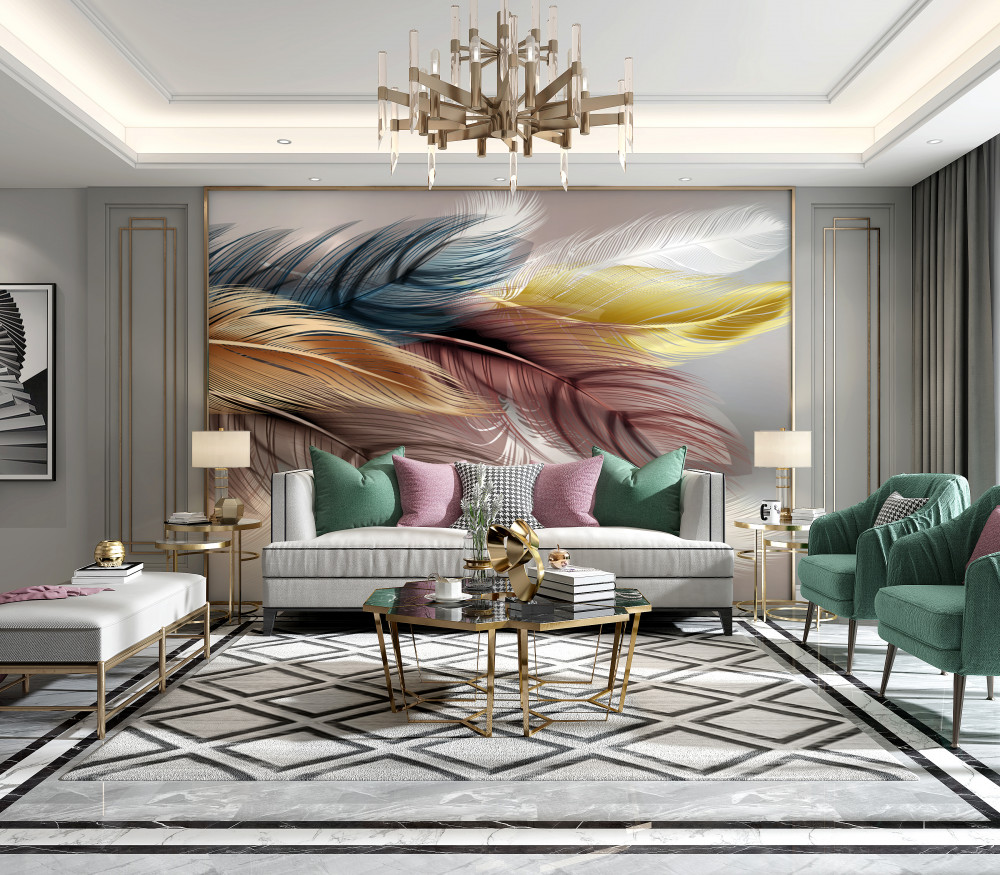 Fototapeta kolorowe ptasie pióra