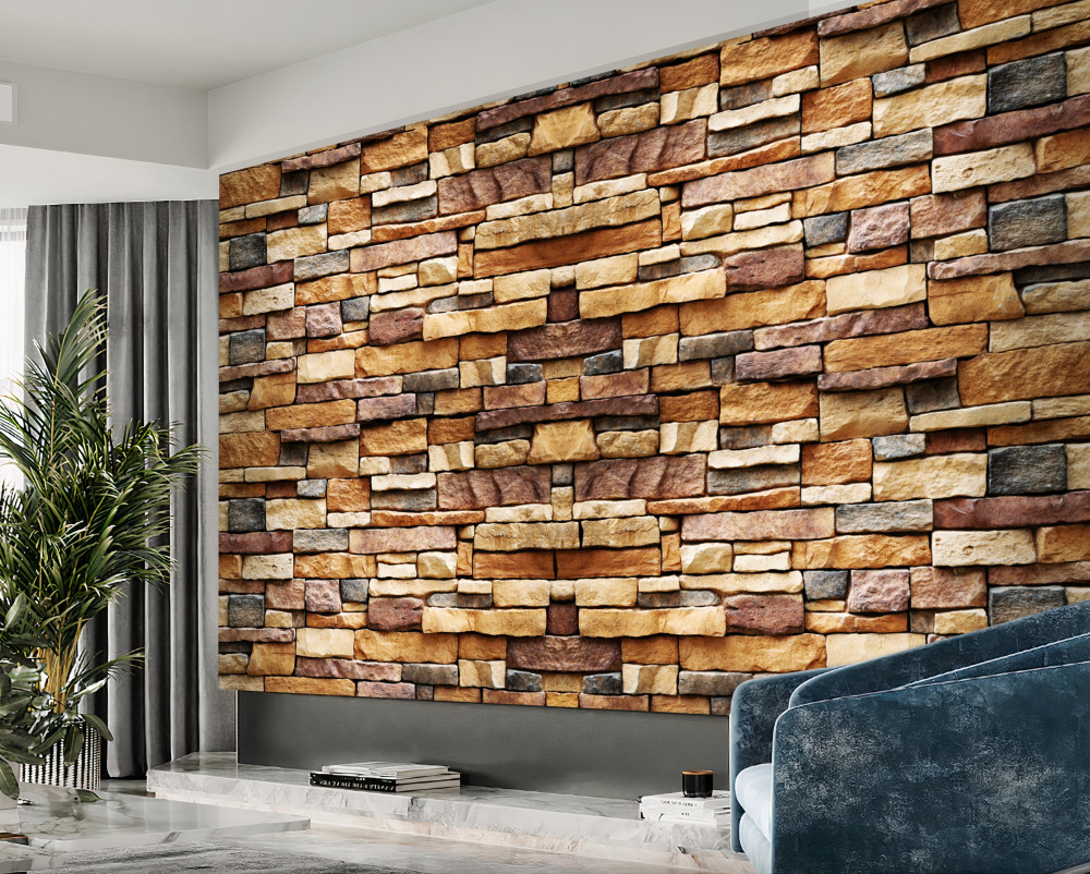 Fototapeta ściana z kolorowych kamieni