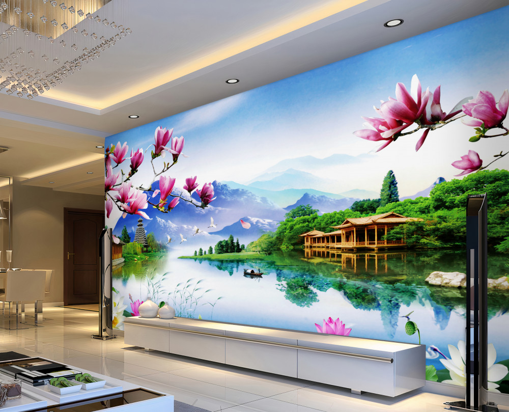 Fototapeta niesamowite widoki na rzekę i góry