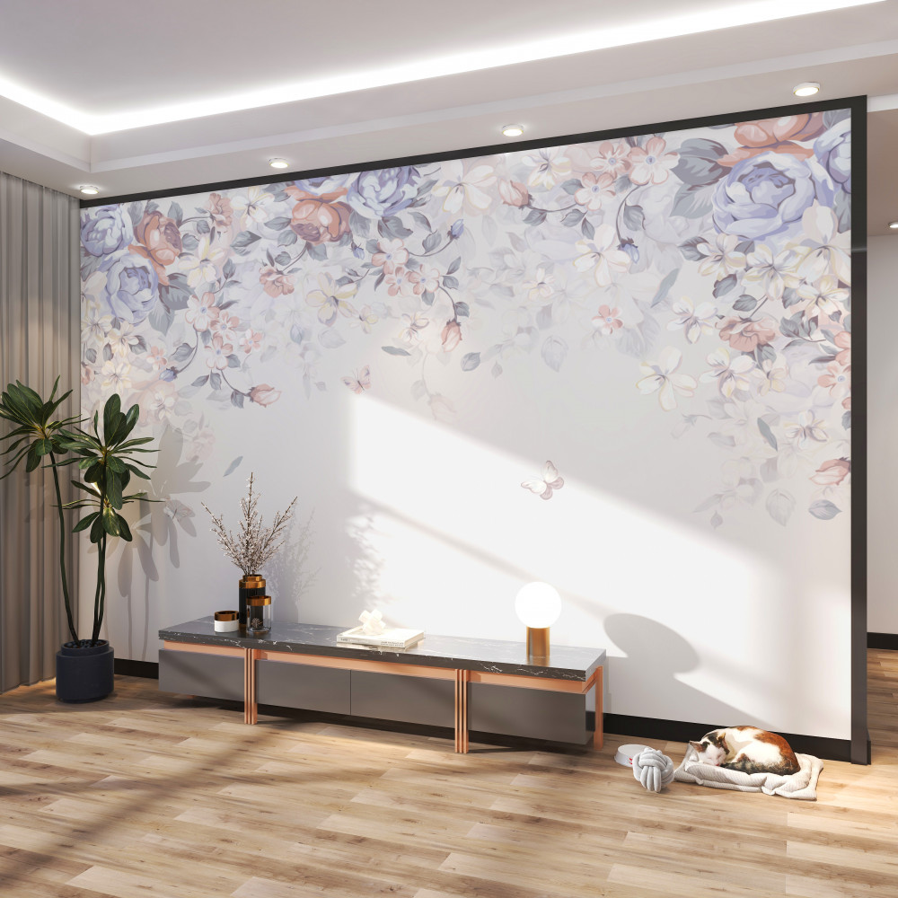 Fototapeta delikatne kwiaty na białym tle