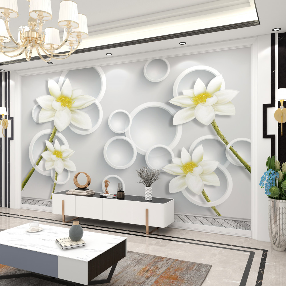 Fototapeta kwiaty białe z żółtym środkiem