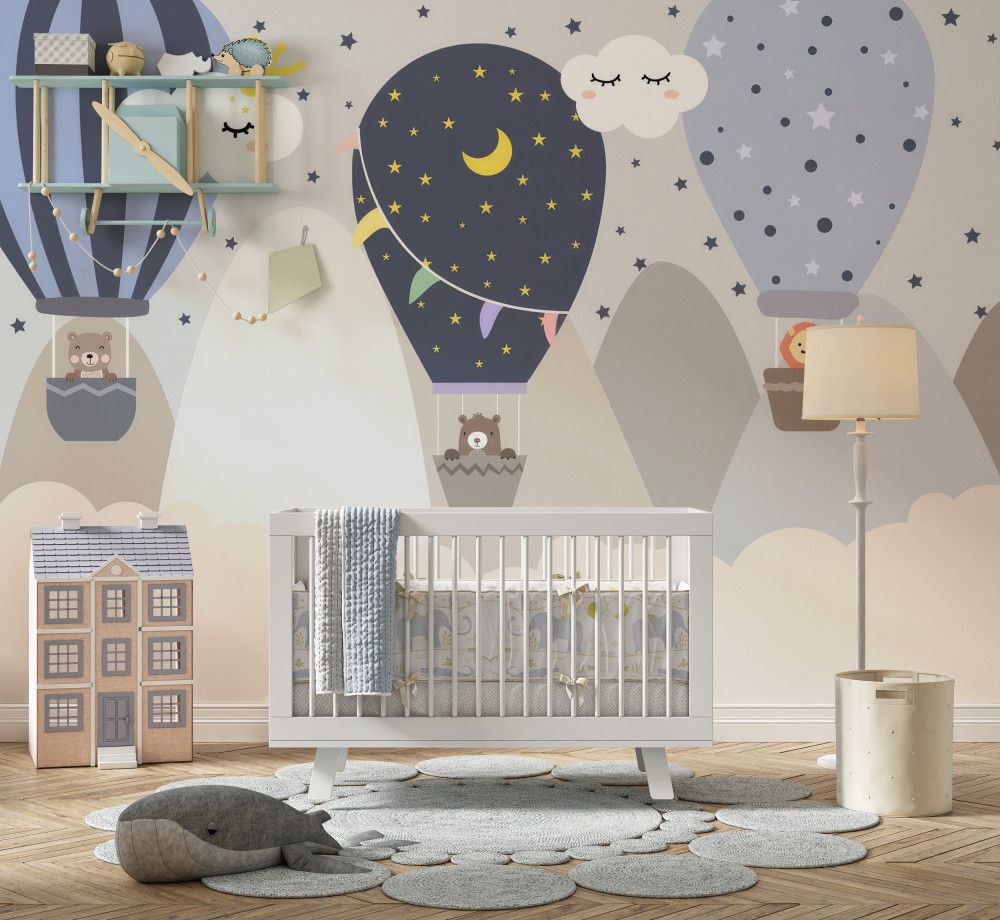 Fototapeta zwierzęta latające balonami na ogrzane powietrze