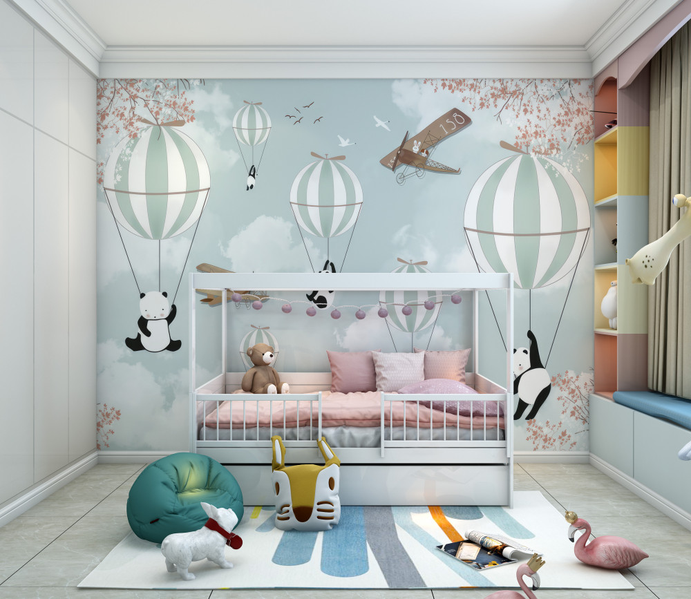 Fototapeta panda na balonach