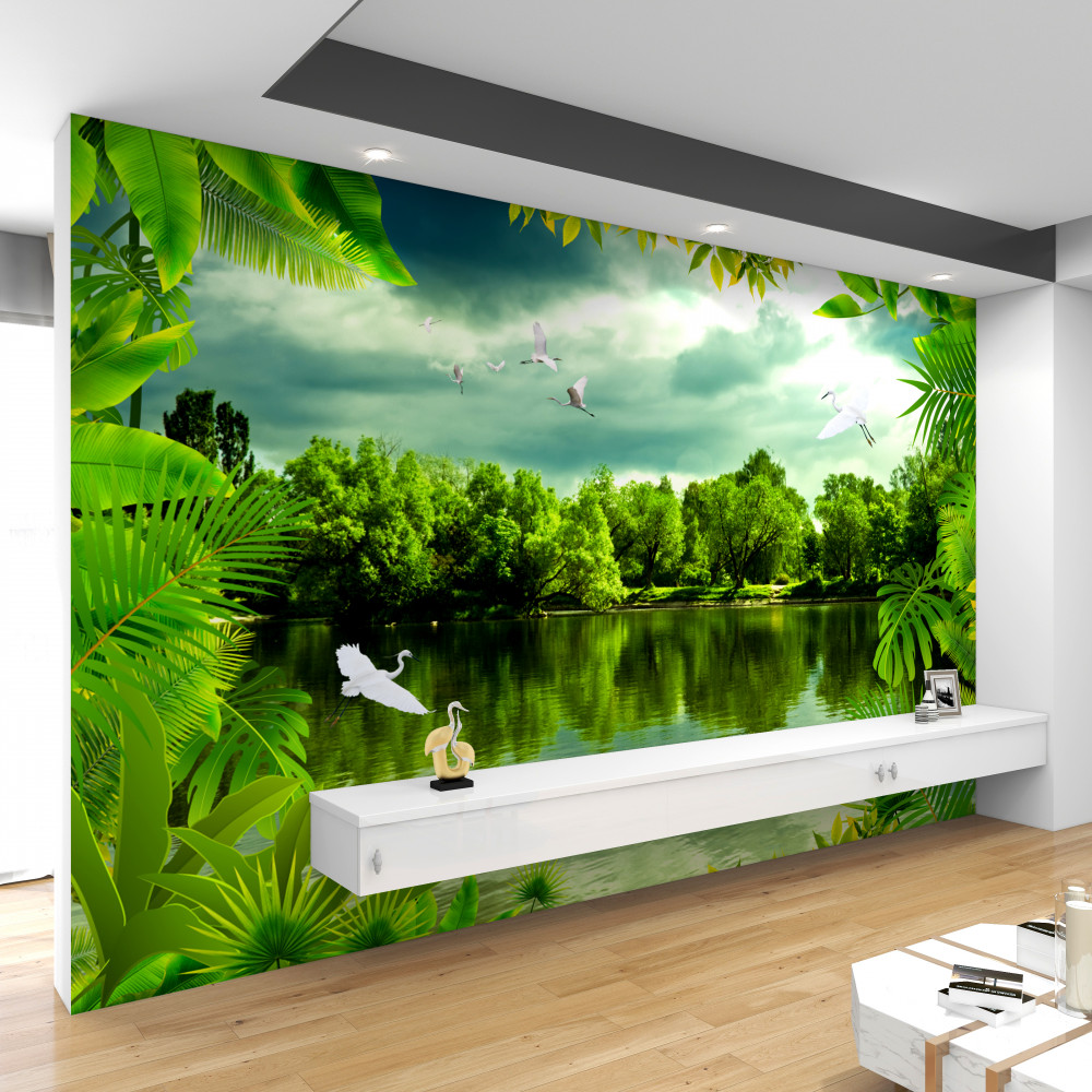 Fototapeta imponujące leśne jezioro