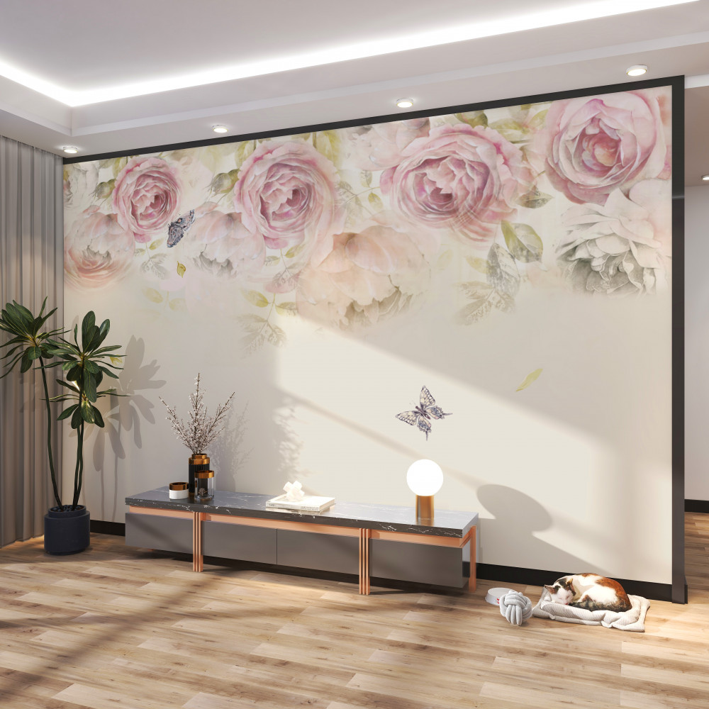 Fototapeta girlanda z bujnych róż