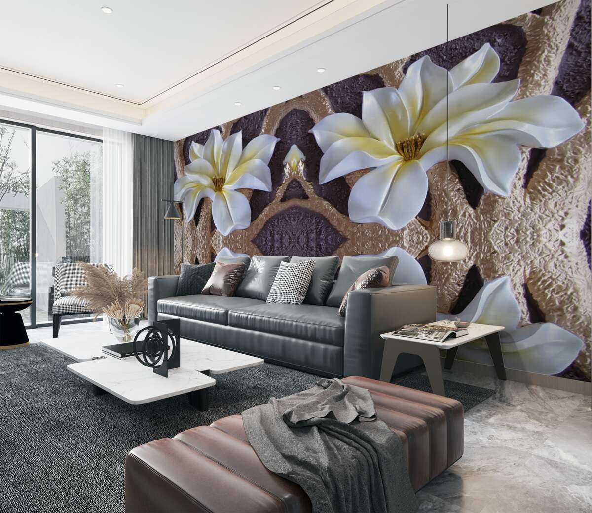 Fototapeta Duże białe kwiaty