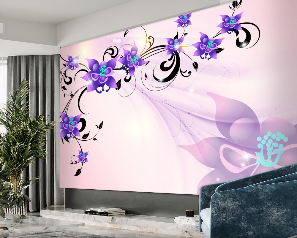 Fototapeta fioletowy kwiatowy blask