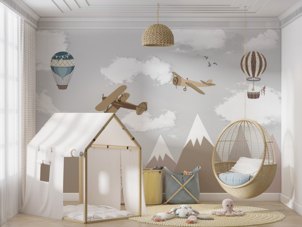 Fototapeta latające maszyny nad górami