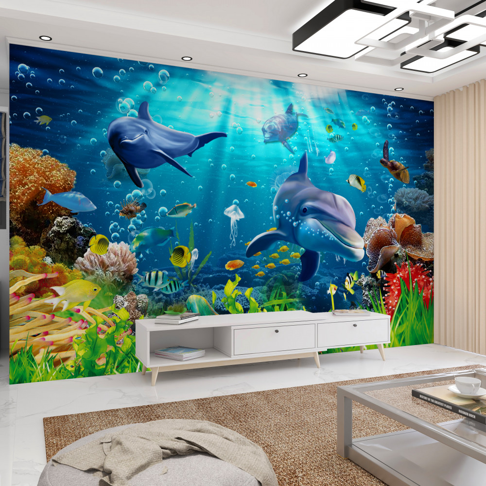 Fototapeta delfiny na dnie morza