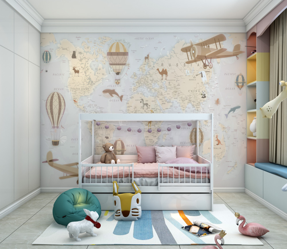 Fototapeta bardzo szczegółowa mapa świata