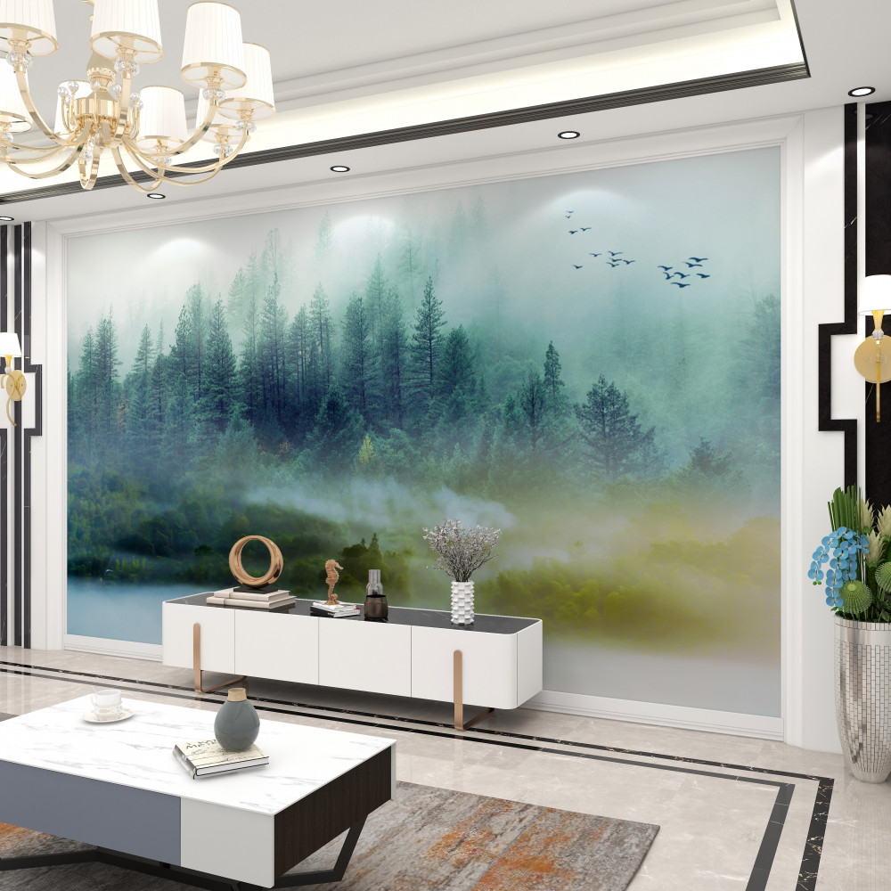 Fototapeta piękna cisza mglistego lasu