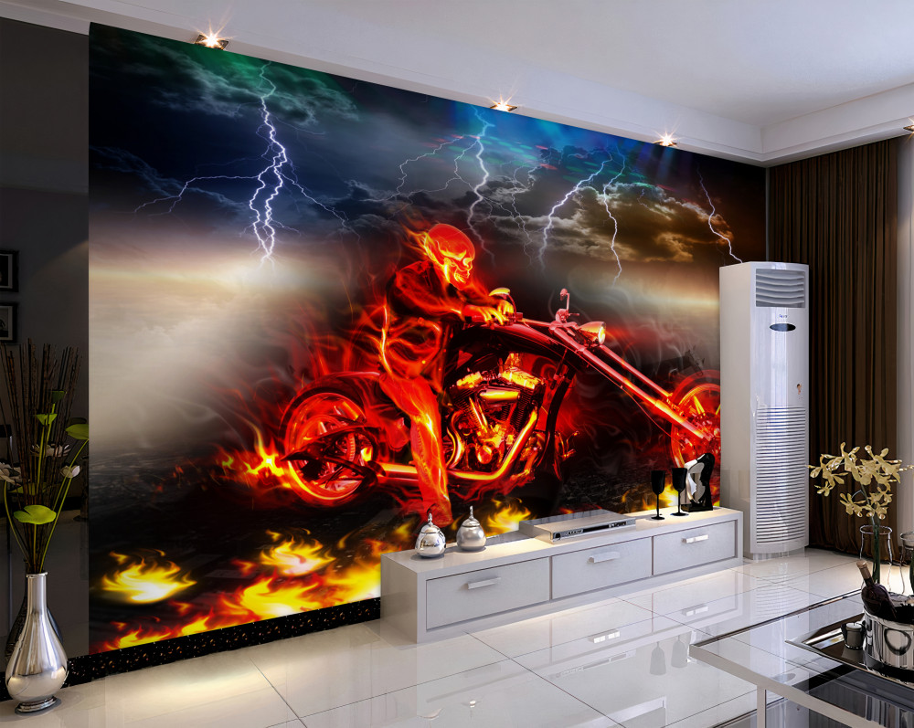 Fototapeta płonął rowerzysta