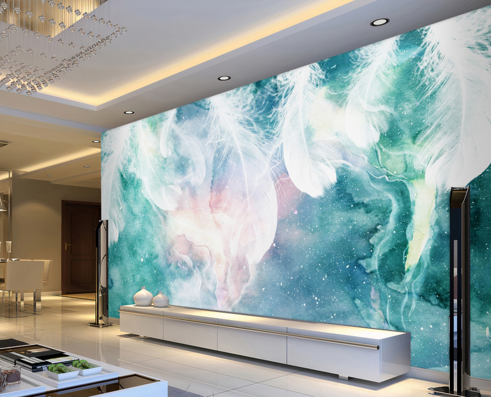 Fototapeta tło z kosmicznymi piórami