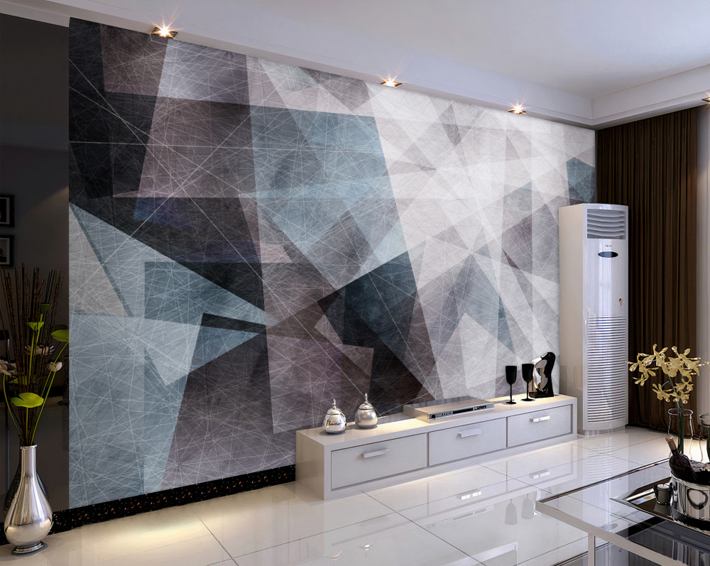 Fototapeta szare trójkąty w abstrakcji