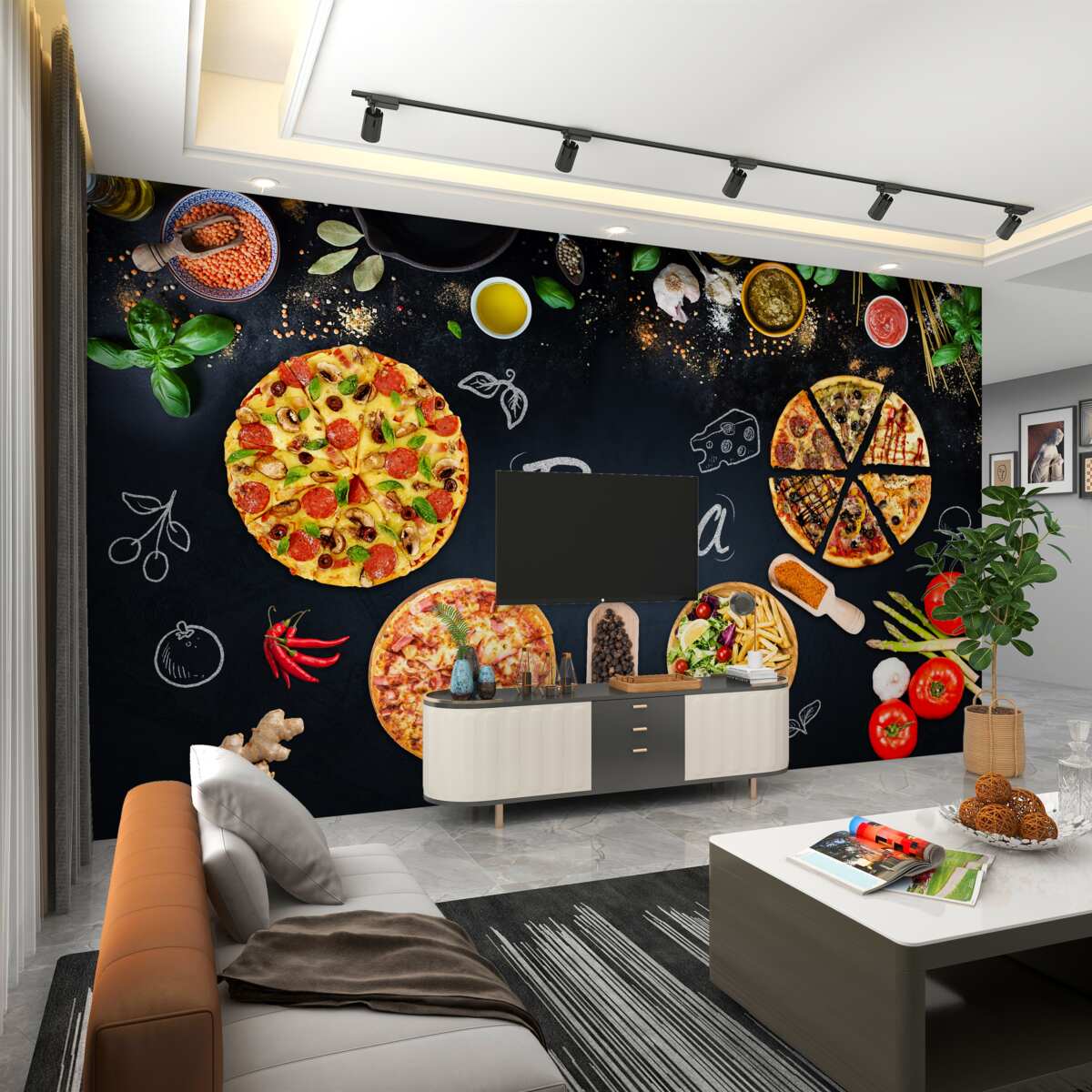 Fototapeta Pizza i inne produkty