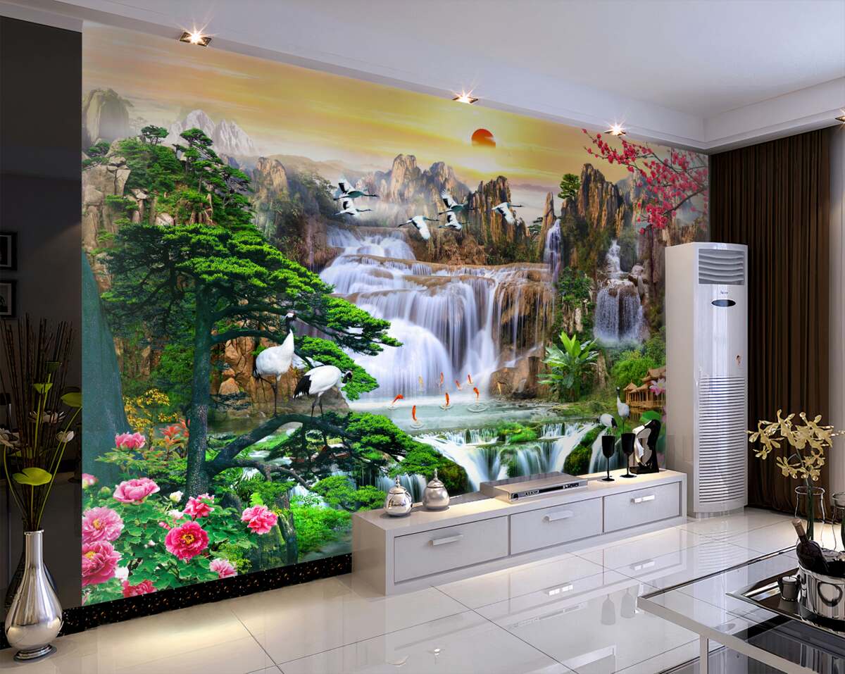 Fototapeta Wodospady i ptaki