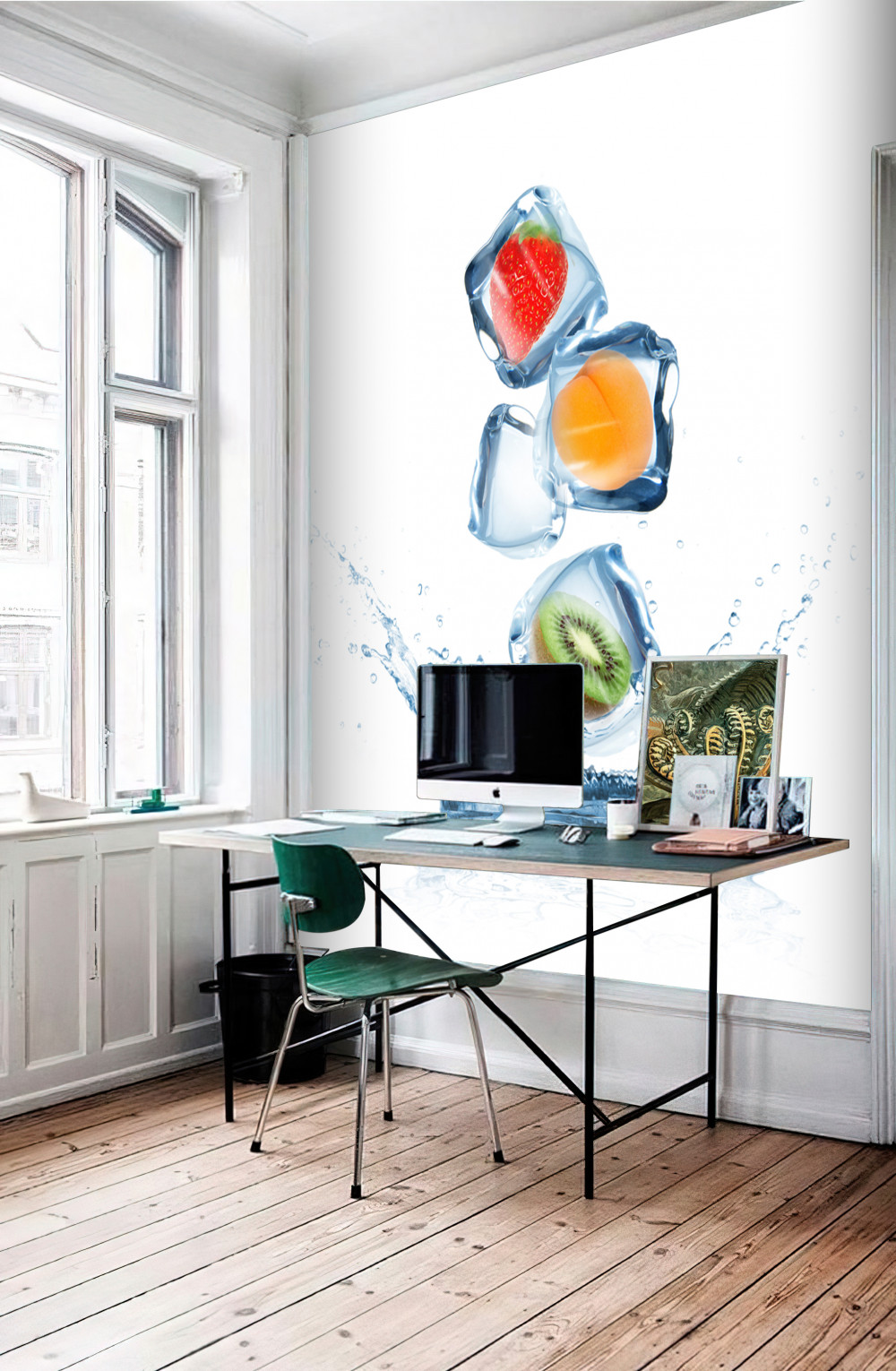 Fototapeta owoce w kostkach lodu