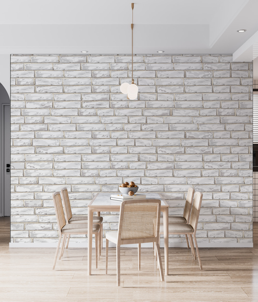 Fototapeta biały mur z cegły