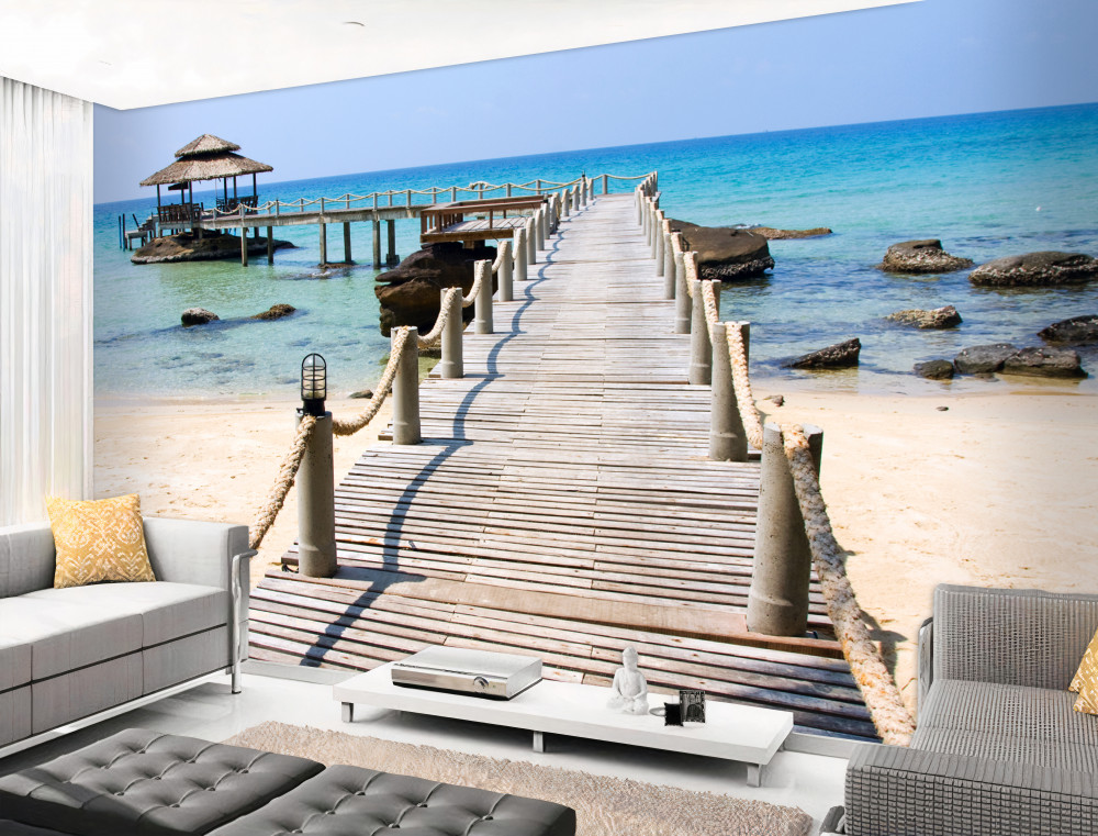 Fototapeta drewniane molo w morzu