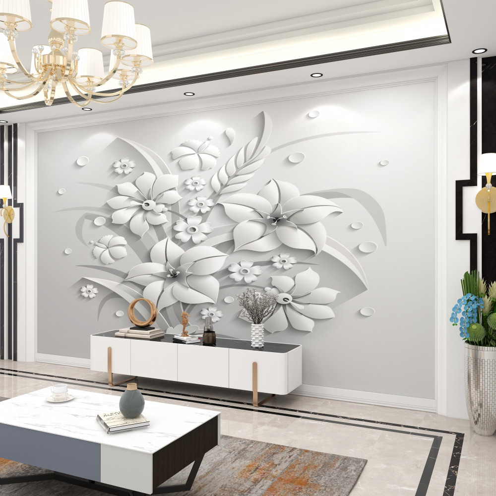 Fototapeta śnieżnobiałe kwiaty na białym tle