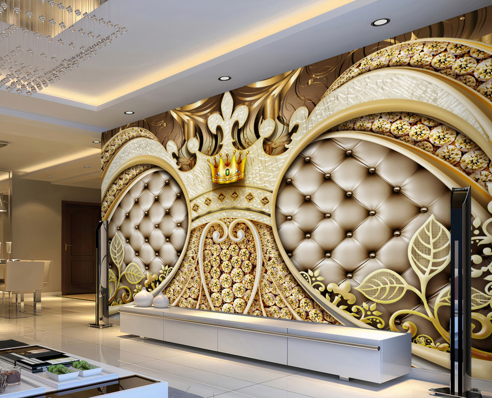 Fototapeta złote ozdoby z liśćmi roślin