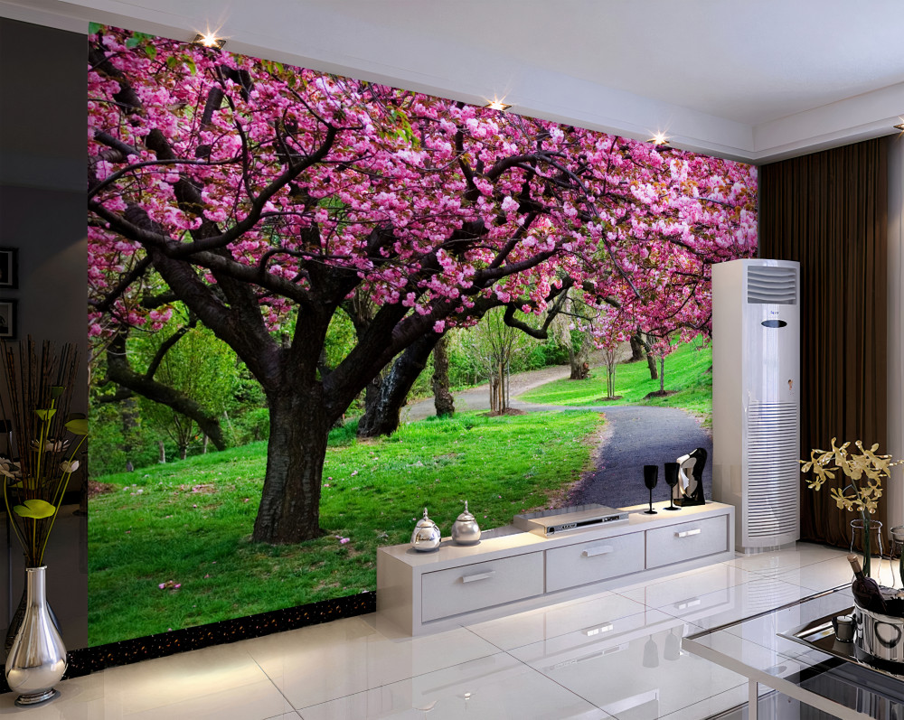 Fototapeta ukwiecona aleja w parku