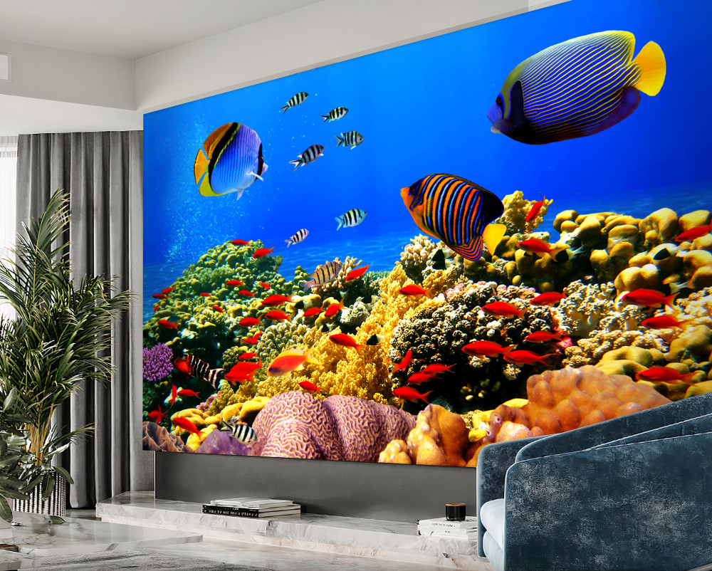 Fototapeta dno niekończącego się morza i ryb