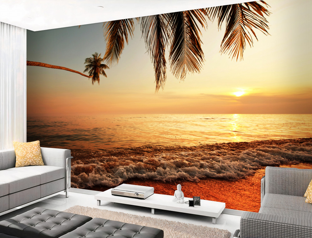 Fototapeta zachód słońca na tropikalnej wyspie