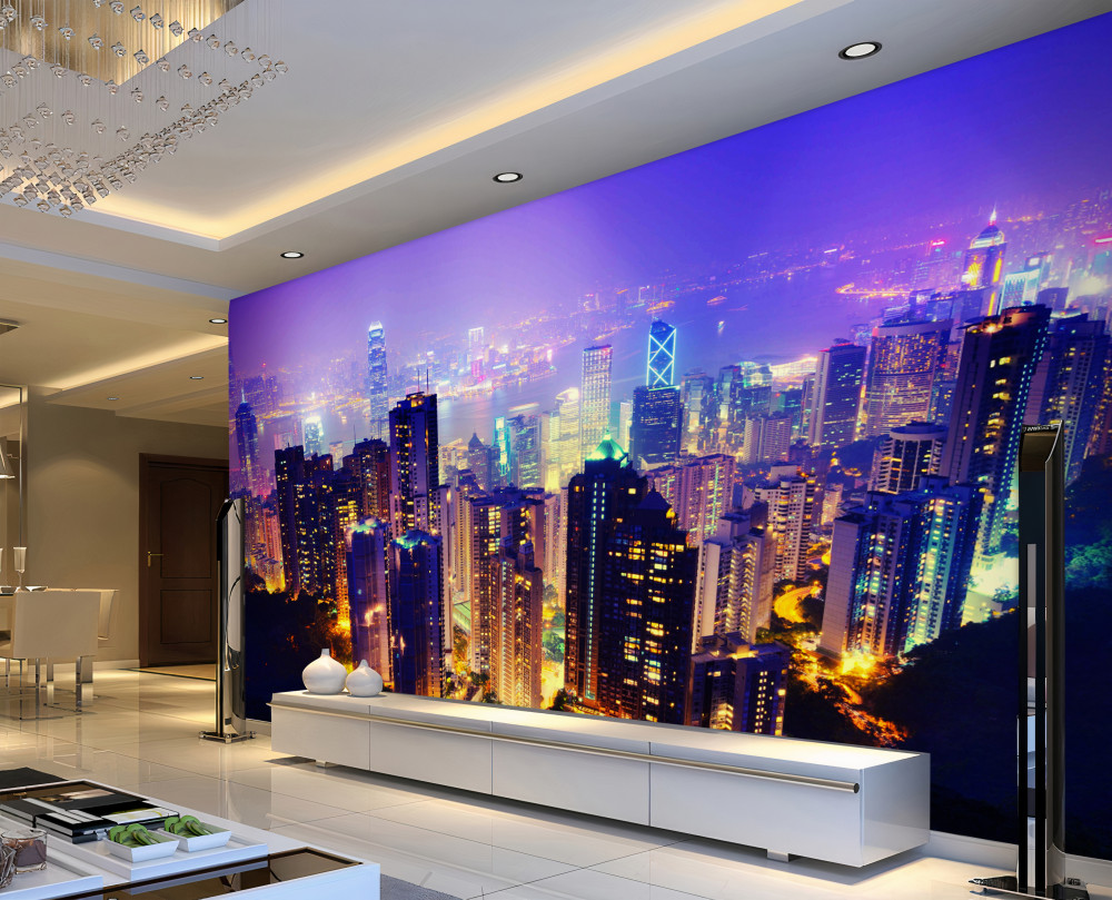 Fototapeta piękny widok na Hongkong nocą