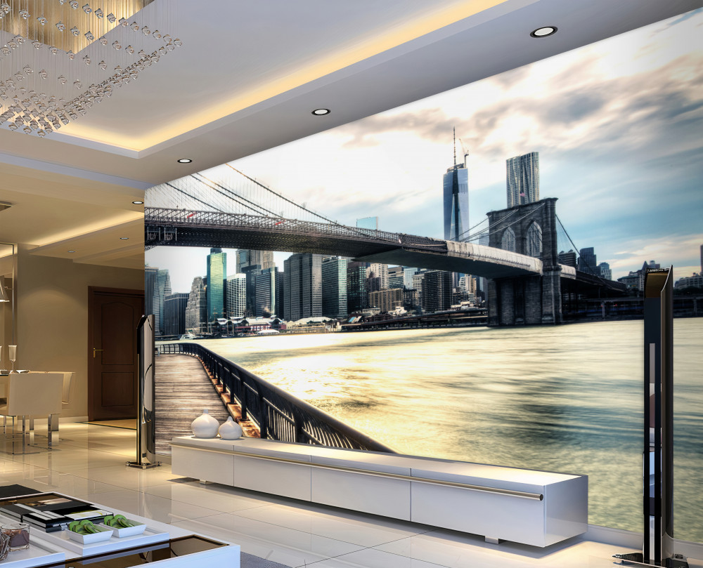 Fototapeta nasyp pod Mostem Brooklińskim