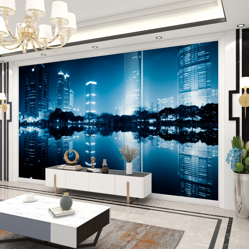 Fototapeta odbicie nocnego miasta