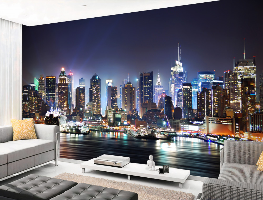 Fototapeta drapacze chmur metropolii nocą