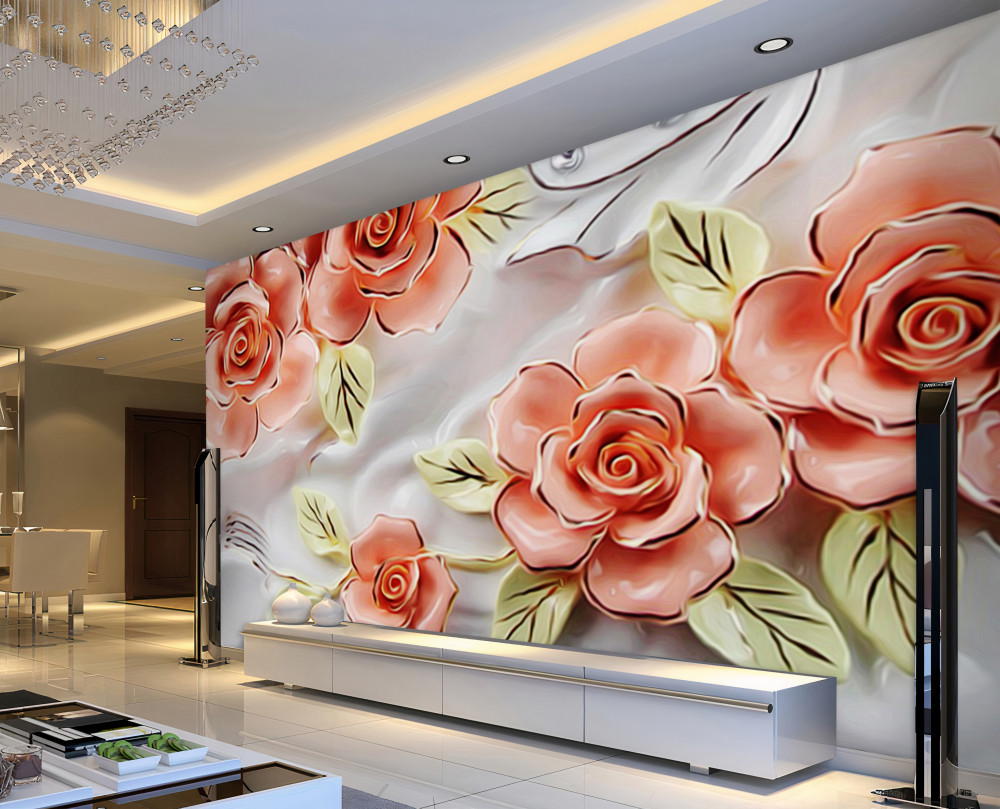 Fototapeta jasnoróżowe róże z liśćmi