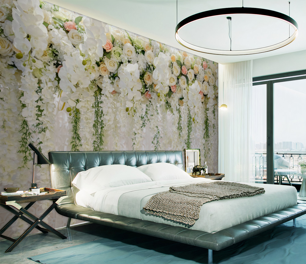 Fototapeta delikatne kwiaty orchidei w kompozycji