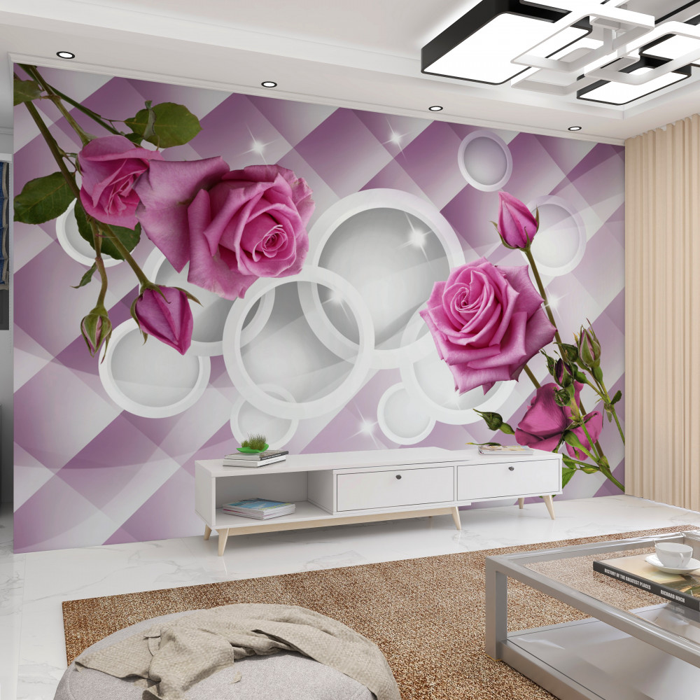 Fototapeta Liliowe róże na abstrakcyjnym tle