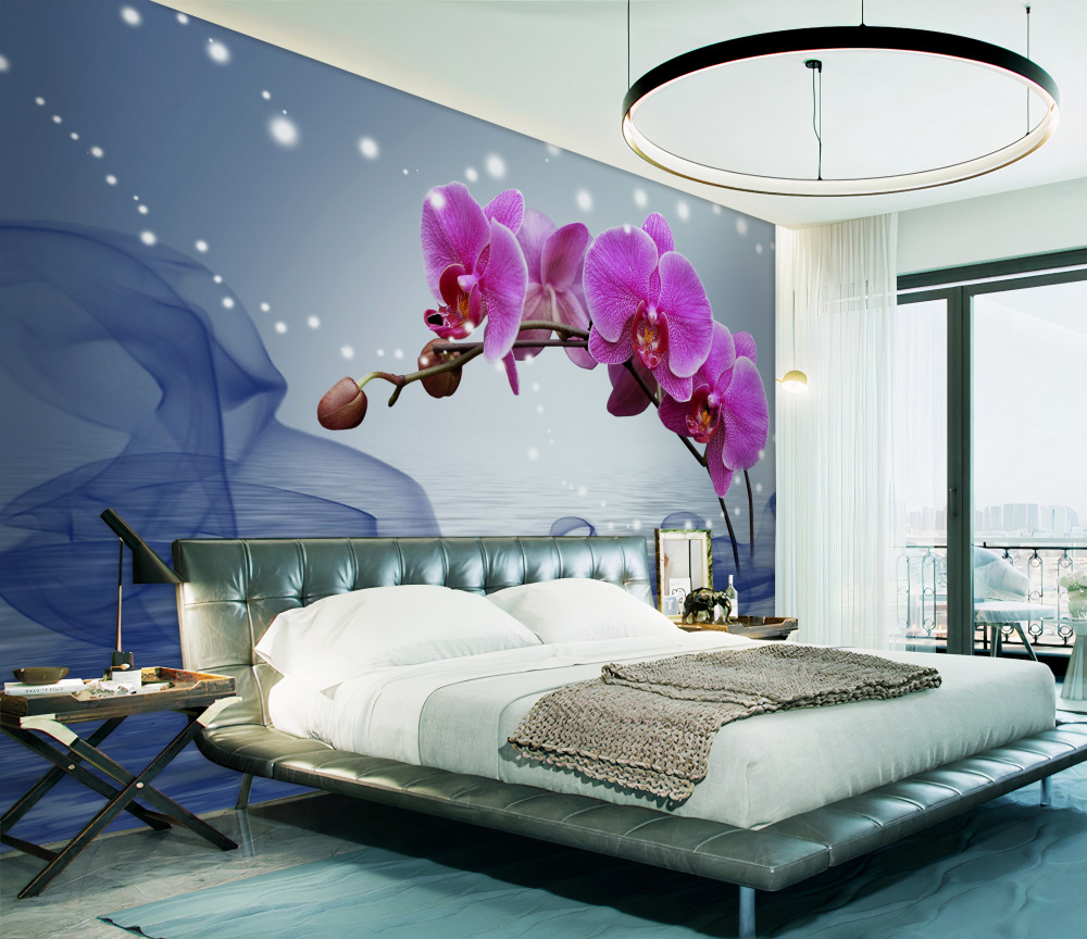 Fototapeta luksusowa liliowa ramka na orchideę