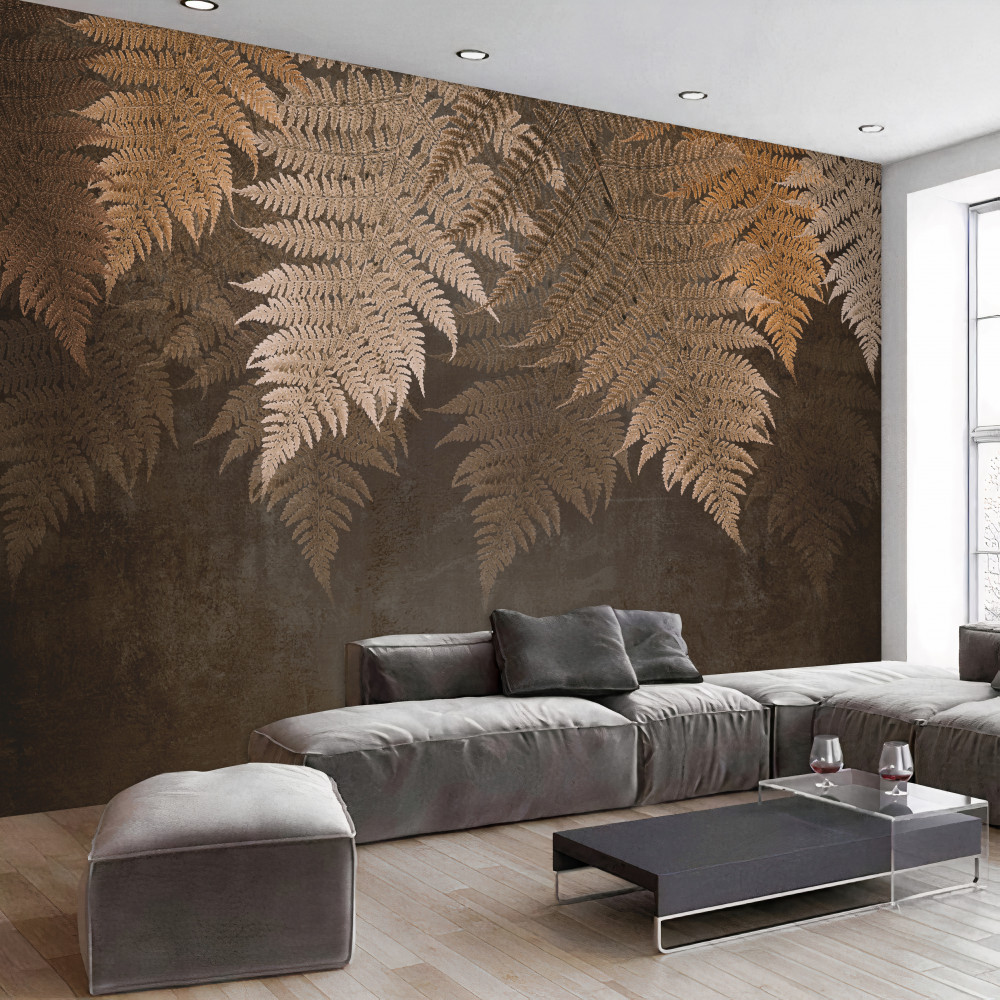 Fototapeta grube jesienne liście paproci