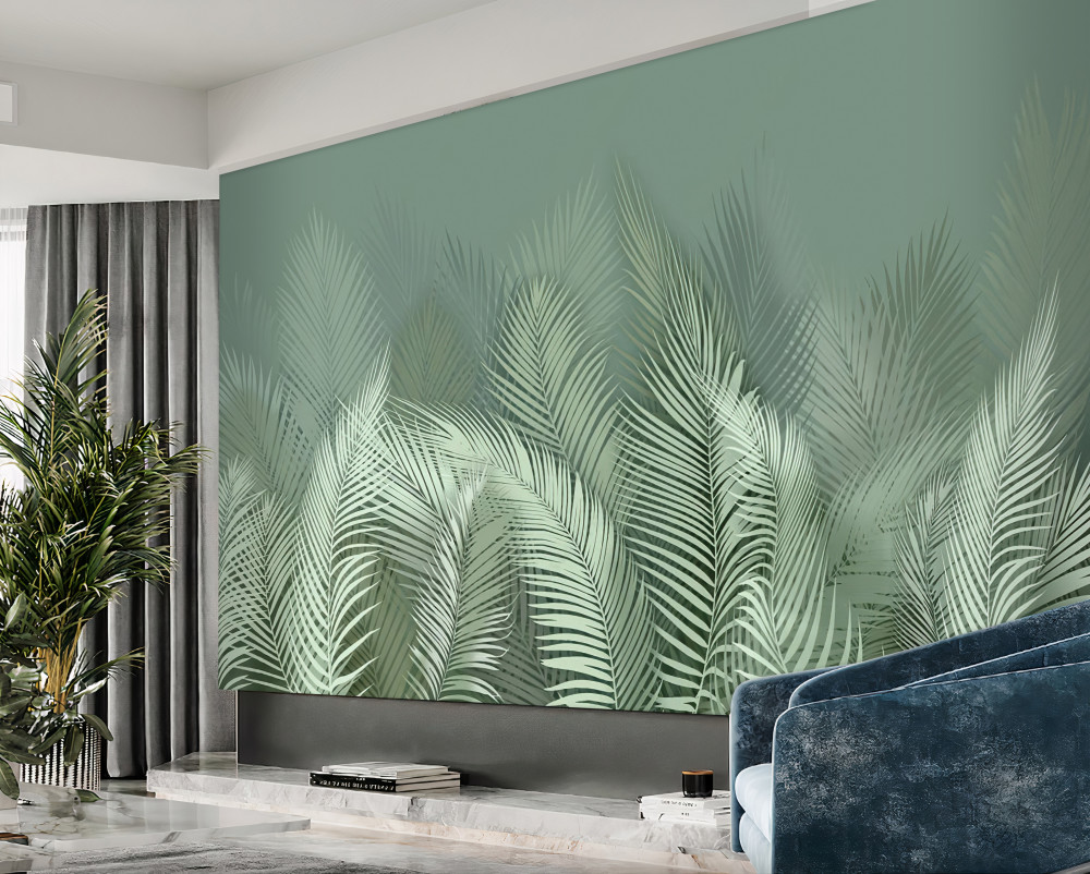 Fototapeta zielone liście palmowe