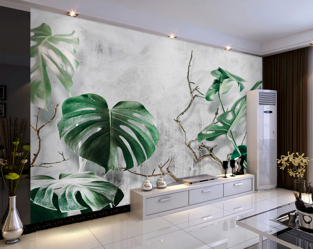 Fototapeta zielone gałęzie monstery w tropikach