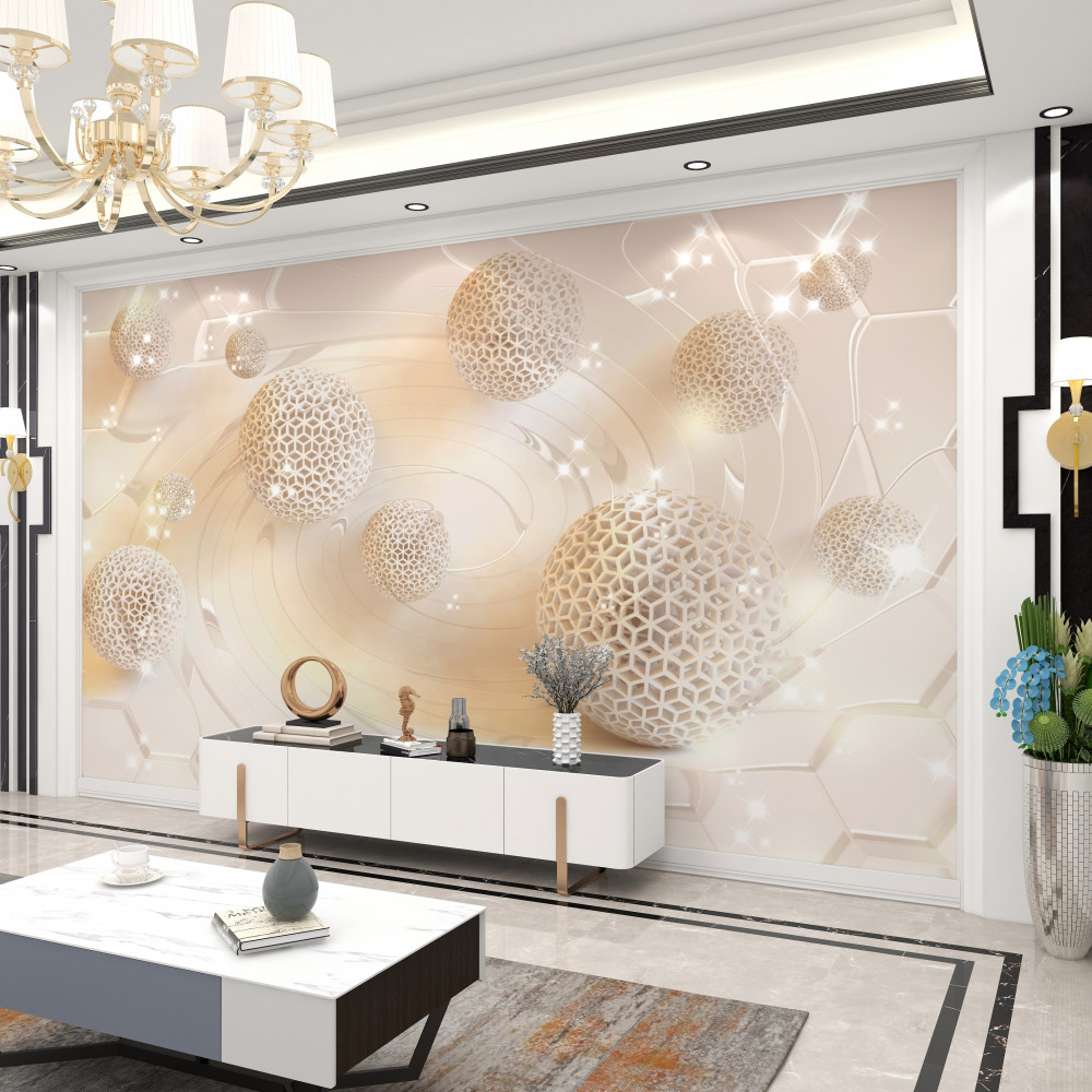 Fototapeta złote zaokrąglone kulki