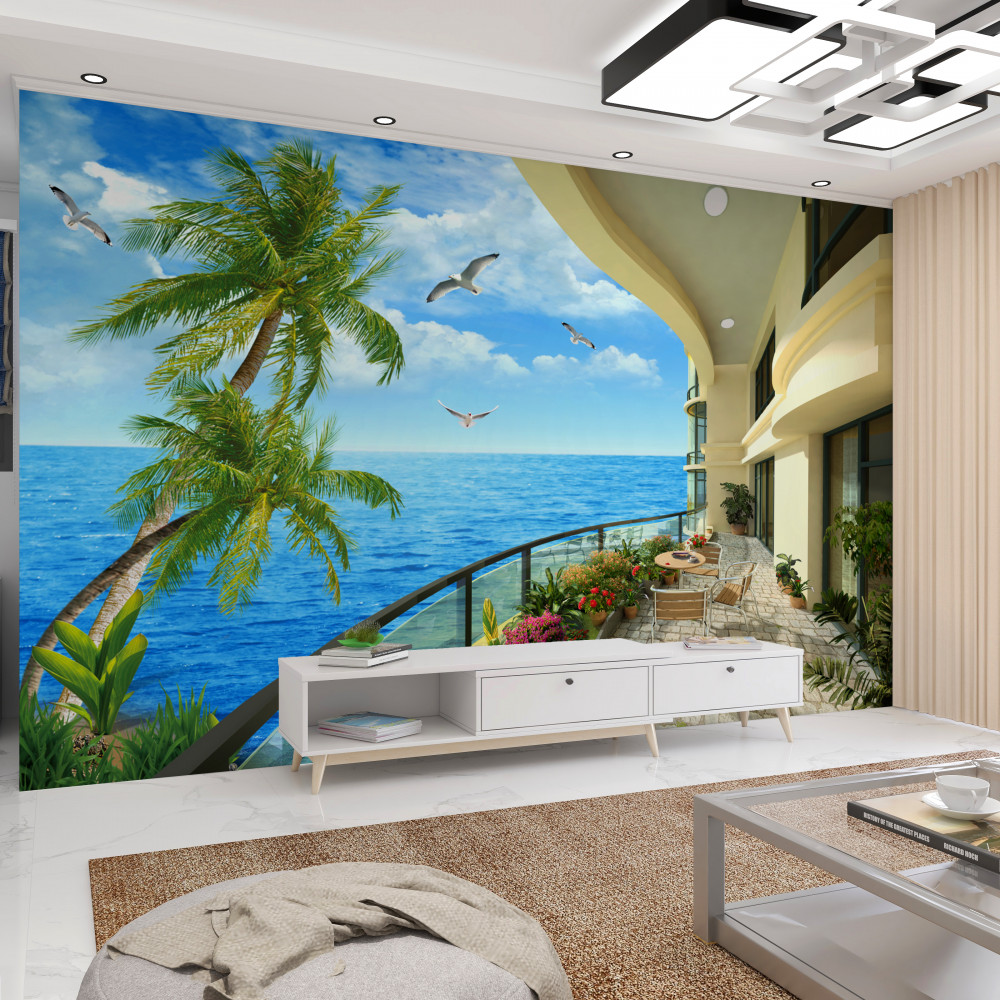 Fototapeta balkon z widokiem na morze