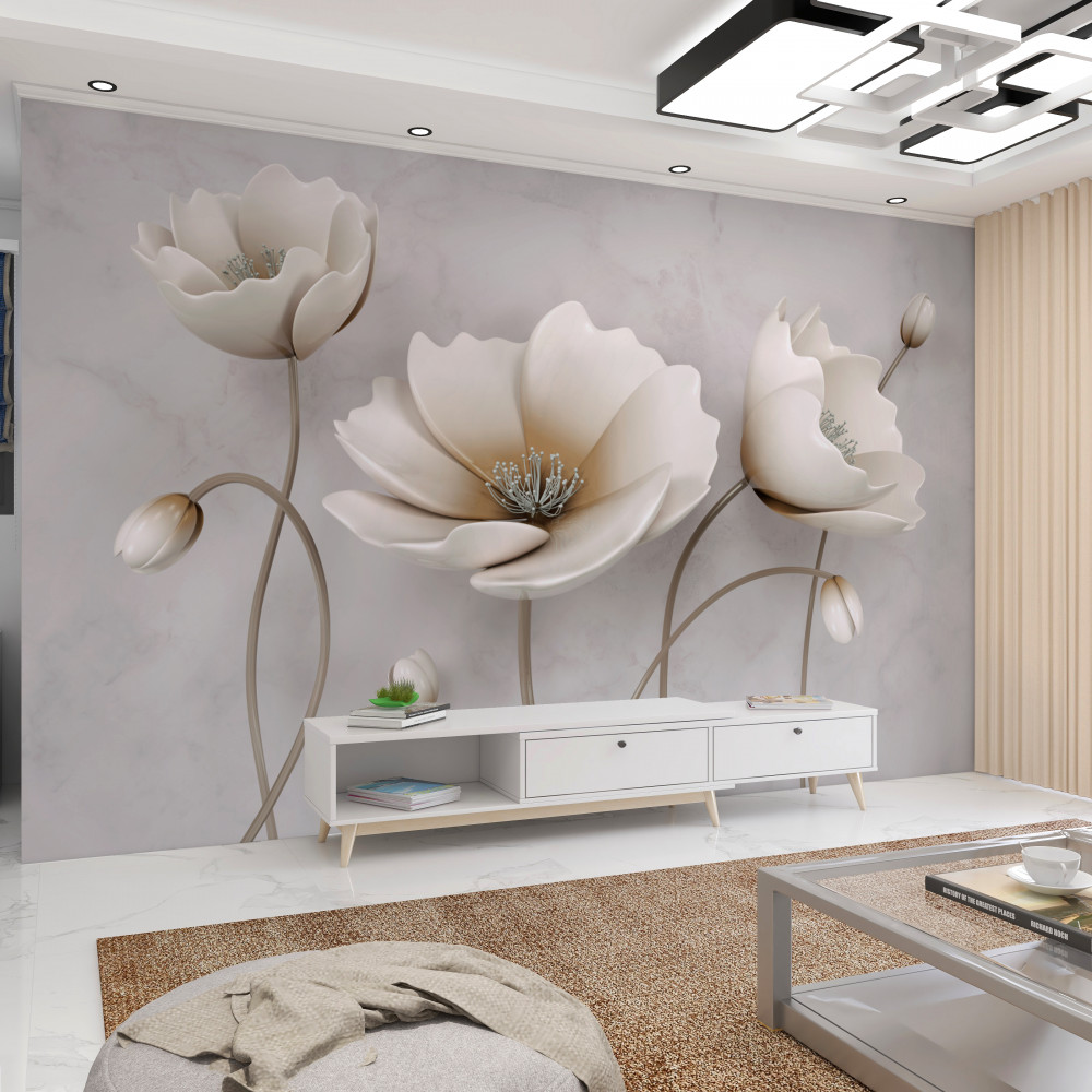 Fototapeta ładne białe kwiaty